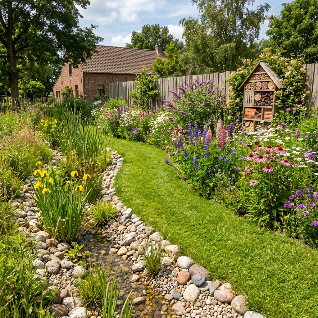 Biodiverse waterinfiltratie wadi